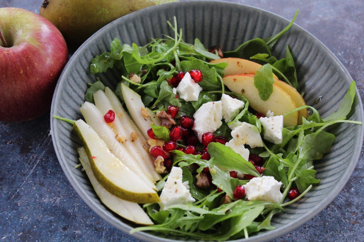 Σαλάτα ρόκα με φρούτα χειμωνιάτικα - iCooktoHeal Υγιεινές συνταγές για υγιείς ανθρώπους